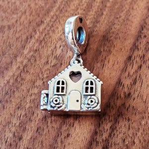 Sweet Home Pendant Charm,925 Sterling Silver Mom&#39;s House Dangle Bead,Handmade Pendant,Fits European Bracelets and Necklaces