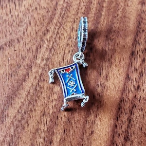 Disney Aladdin Magic Carpet Dangle Charm Pendant,925 Sterling Silver Enamel Charm Bead,Fits European Bracelets