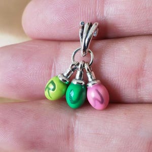 Pingente de pingente de três cores, pingente colorido de prata esterlina 925, contas de prata feitas à mão, serve para pulseiras e colares europeus