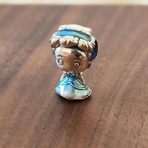 Cinderella Charm Pendant,925 Sterling Silver Princess Charm Bead,Fits European Bracelets and Necklaces