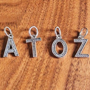 Sterling Silver Letter D Charm: Cubic Zirconia Pendant for Bracelets