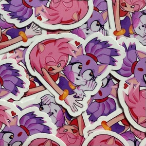 Teeny Amy and Blaze Sonic the Hedgehog 2&quot; Vinyl Stickers