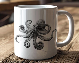 Octopus Mug | Cool Octopus Mug | Ocean Lover | Gift for her | Gift for him | Octopus cup | Nautical Mug | Ocean Octopus | Octopus Lover