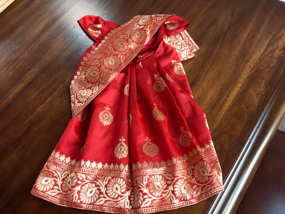 Baby's Banarasi Sari-Dress for Rice 
