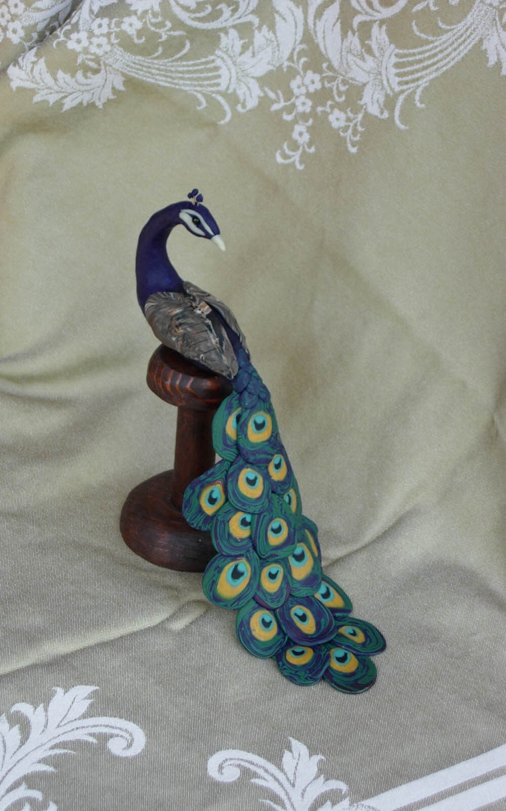 Peacock on a Display Stand Handcrafted and Made to Order Etsy