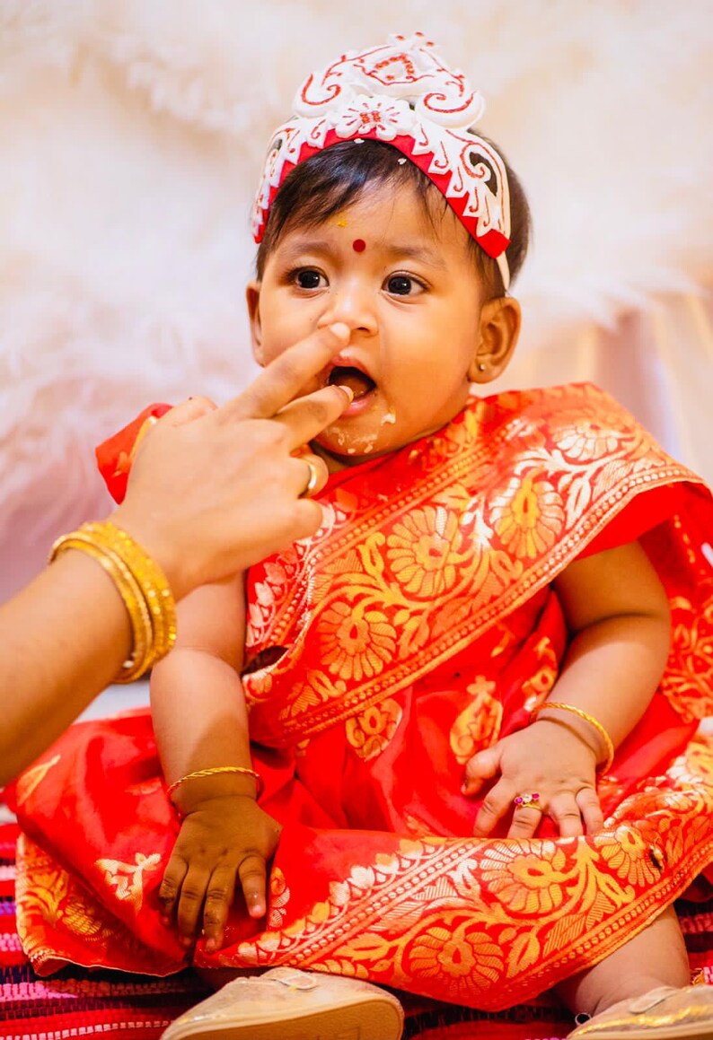 Banarasi SariDress for Annaprashan Rice Ceremony of baby Etsy