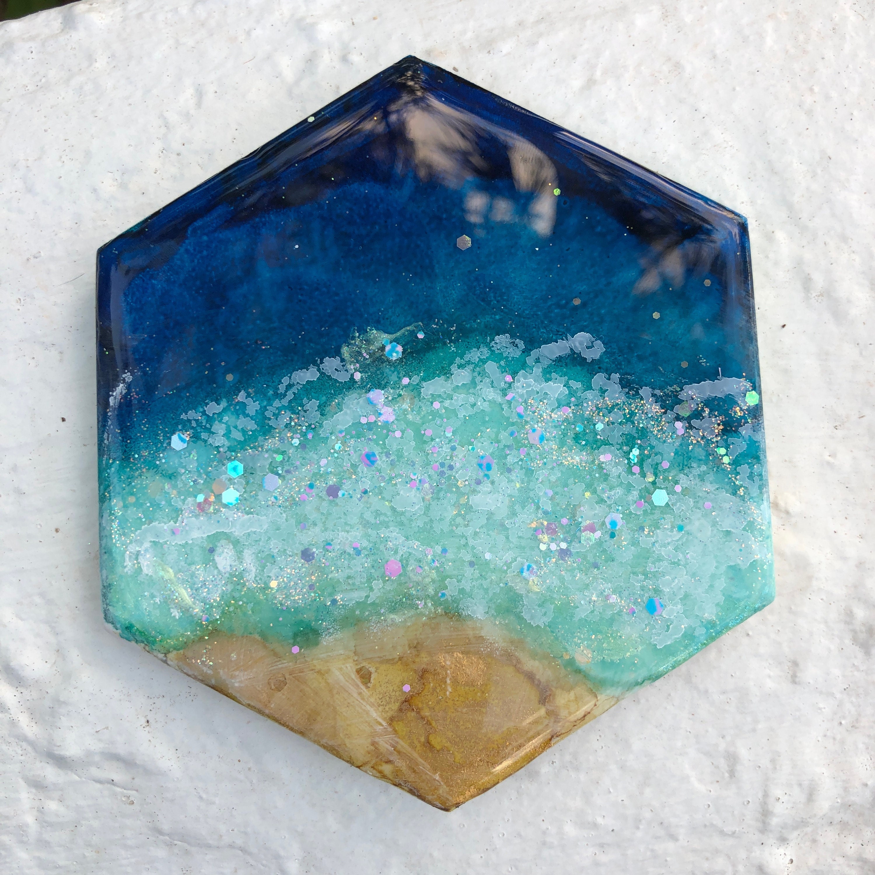 Listing for 1 Resin and Alcohol Ink Ocean Art Tile Coasters. - Etsy  Australia