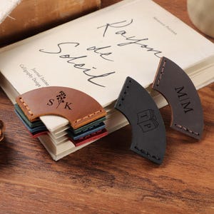 Name Bookmark, Leather Sector Page Corner Bookmark, Personalized Leather Bookmarks, Gifts for reader, Gift for Book Lover, Teacher Gift