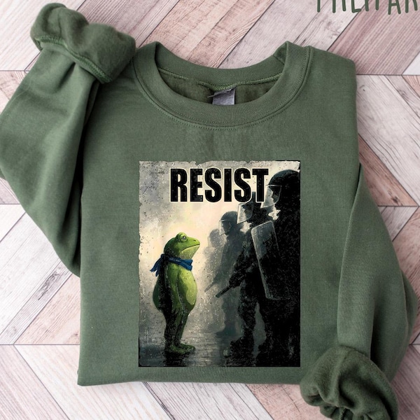 Portland Frog Resist Protest Sweatshirt, Anti-ICE Shirt, Portland Frog Shirt, Protest T Shirt, Anti Establishment, Deportation Resistance