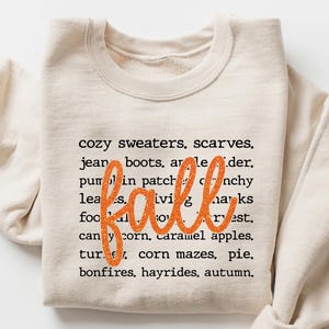 Fall Definition Sweatshirt, Fall - Cozy Sweaters, Scarves etc, Fall Words Shirt, Fall Sweater, Happy Thanksgiving, Hello Fall Sweatshirt