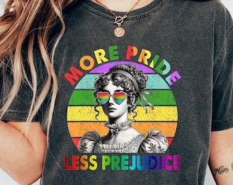 More Pride Less Prejudice Shirt, LGBTQ Shirt, Proud Ally Shirt, Pride Month Shirt, LGBTQ Sweatshirt, LGBTQ Gift, Pride Parade, Lesbian Shirt