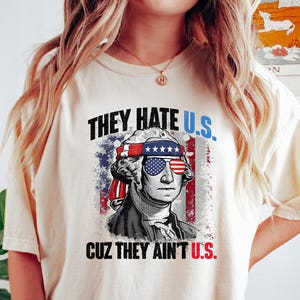 They Hate Us Cuz They Ain&#39;t Us Shirt, USA American Flag Sweatshirt, 4th of July Shirt, USA Sweater, Patriotic Graphic, Independence Day