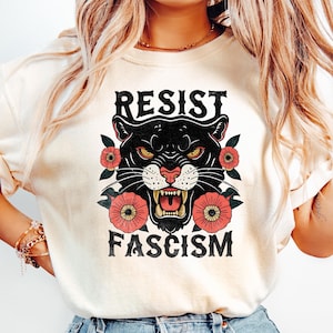 Resist Fascism Black Cat Shirt, Anti Trump Shirt, Political Shirt, Subtle FDT, Funny Cat Shirt, Political Shirt, Resist And Persist Shirt
