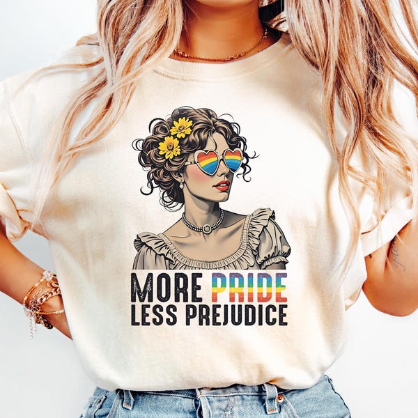 More Pride Less Prejudice Shirt, LGBTQ Shirt, Proud Ally Shirt, Pride Month Shirt, LGBTQ Sweatshirt, LGBTQ Gift, Pride Parade, Lesbian Shirt