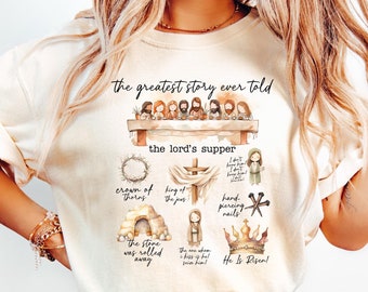 The Greatest Story Ever Told Shirt, Jesus T shirt, Christian Easter Shirt, Jesus Easter Gift, He is Risen Outfit, Happy Easter Day Crewneck