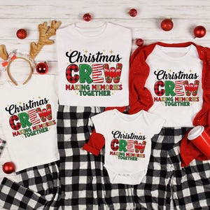 Chemise de Noël en famille 2025, créer des souvenirs ensemble, t-shirt de Noël en famille, t-shirt de Noël en famille avec le père Noël, chemises familiales assorties