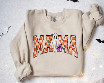 Spooky Mama Sweatshirt, Retro Halloween Shirt For Mother, Halloween Mom Shirt Gift, Halloween Mama T Shirt, Spooky Season, Retro Mama Shirt