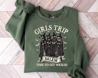 Girls Trip Salem Sweatshirt, Vintage Halloween, Retro Halloween, Halloween Witch Sweatshirt, Salem Massachusetts, Salem Witch Shirt