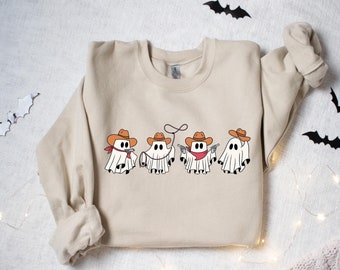 Cowboy Ghost Shirt, Western Halloween Sweatshirt, Cute Spooky Shirt, Country Halloween Tee, Halloween Gift, Wild West Ghost tee, Halloween