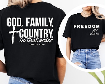 God Family Country Sweatshirt, Conservative tShirt, Gift for Republican, Christian Activist Shirt, Proud American Sweater, Patriotic Sweater