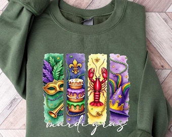 Sudadera retro de Mardi Gras, camiseta de carnaval de Mardi Gras, disfraz de Mardi Gras para mujer, camiseta de crucero de Nueva Orleans, camiseta Fleur De Lis, Martes de Carnaval