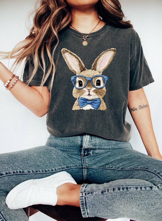 Retro Easter Bunny with Glasses Shirt, Happy Easter Shirt, Funny Easter Bunny Sunglasses Shirt, Easter Gift, Easter Bunny Shirt