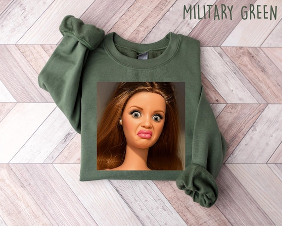 Doll Face Meme Sweatshirt, Trendy Shirt, Weird Shirt, Christmas Gift, Fun Unique Doll Shirt