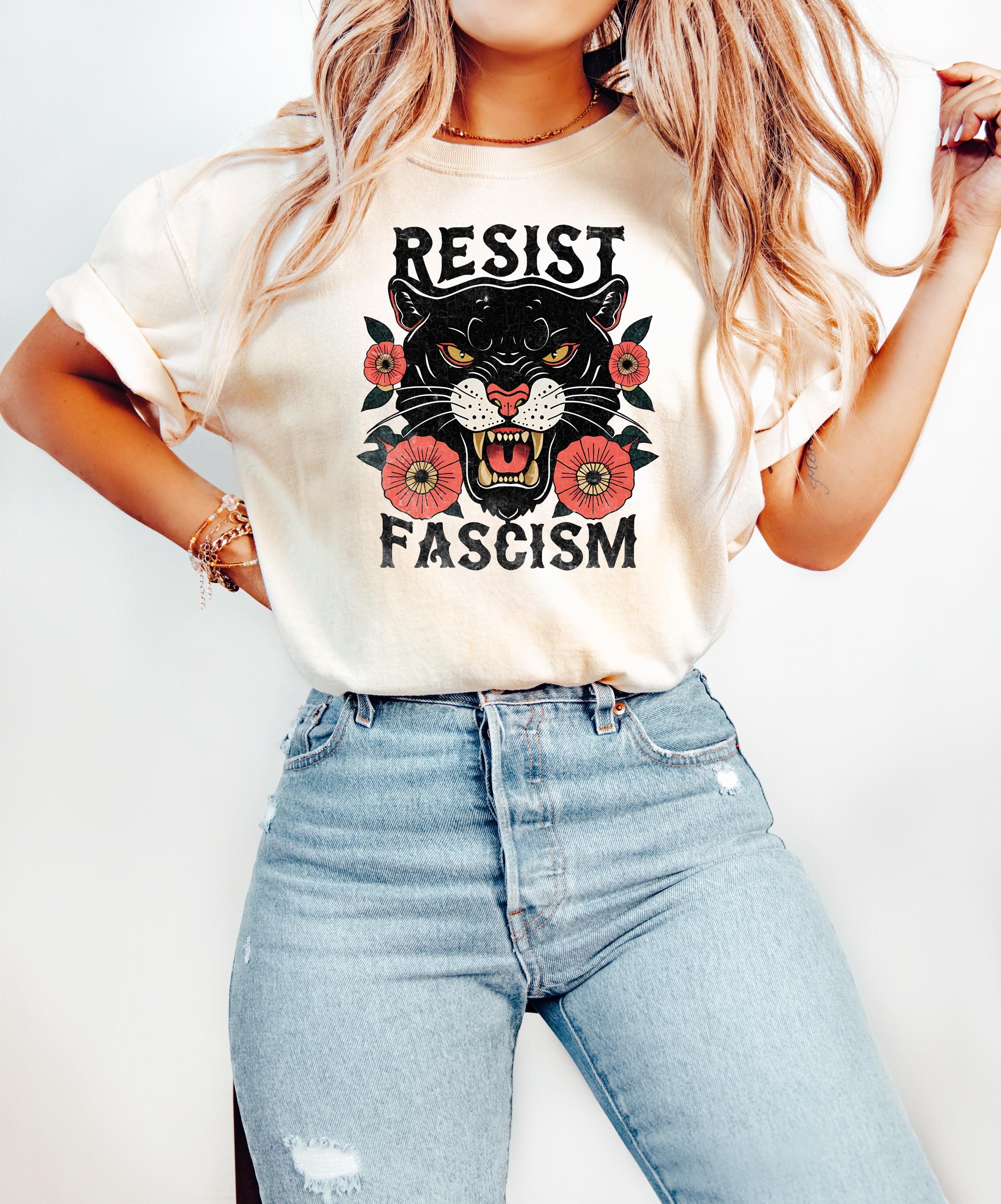 Resist Fascism Black Cat Shirt, Anti Trump Shirt, Political Shirt, Subtle FDT, Funny Cat Shirt, Political Shirt, Resist And Persist Shirt