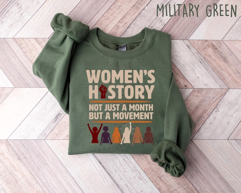 Sudadera con cuello redondo y mensaje de empoderamiento femenino, camiseta del movimiento feminista, camiseta de derechos interseccionales, prenda de regalo para el Mes de la Historia de la Mujer. imagen 2