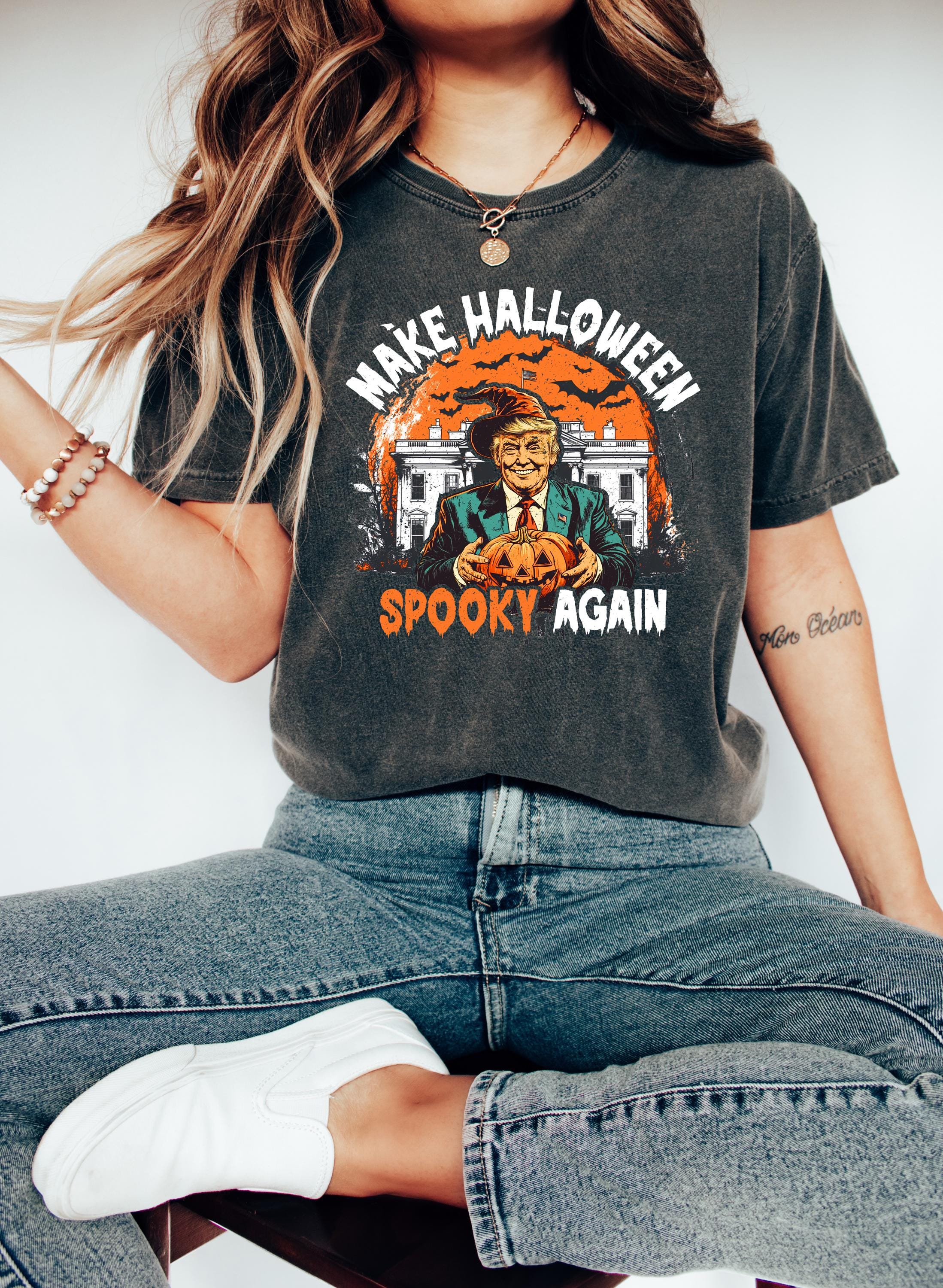 Make Halloween Spooky Again Shirt, Trump Halloween T Shirt, Retro Halloween Shirt, Spooky Trendy Halloween Shirt, Trump Halloween Shirt