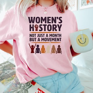 Sudadera con cuello redondo y mensaje de empoderamiento femenino, camiseta del movimiento feminista, camiseta de derechos interseccionales, prenda de regalo para el Mes de la Historia de la Mujer. imagen 5