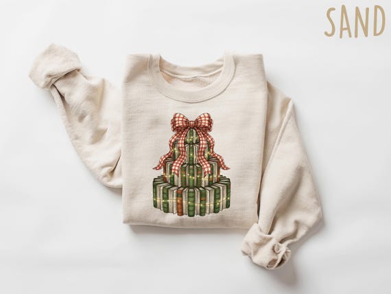 Christmas Book Tree Sweatshirt, Retro Christmas Reading Sublimation Shirt, Librarian Christmas T Shirt, Christmas Season Shirt