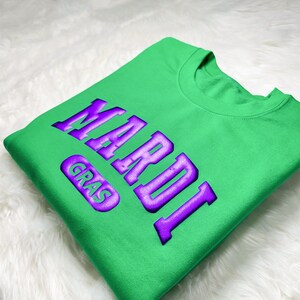 Festival Mardi Gras 3D Puff Sweatshirt, Trendy Embossed Mardi Gras Carnival Shirt, Women Mardi Gras, Fat Tuesday Puff Shirt