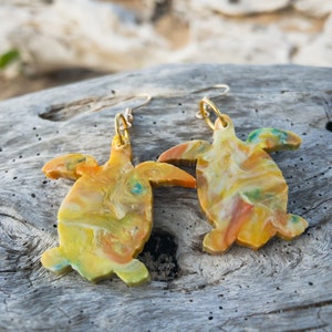 Turtle Upcycled Earrings from Beach Trash