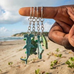Hammerhead Shark Upcycled Keyring from Beach Trash