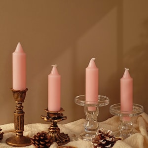Short Taper Candle,Beeswax Colored Candle,Valentine&#39;s Day Home Decor,Dripless Taper Candles,Mother&#39;s Day Gift,Set of 4 Taper Candle