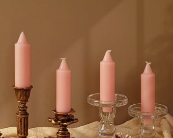 Short Taper Candle,Beeswax Colored Candle,Valentine&#39;s Day Home Decor,Dripless Taper Candles,Mother&#39;s Day Gift,Set of 4 Taper Candle