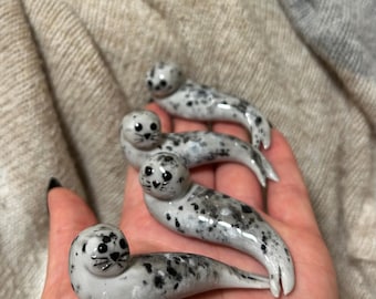 Handmade Clay Seal!! Marine mammal figure!