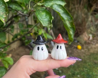 Handmade Friendly Ghost! Polymer Clay figure
