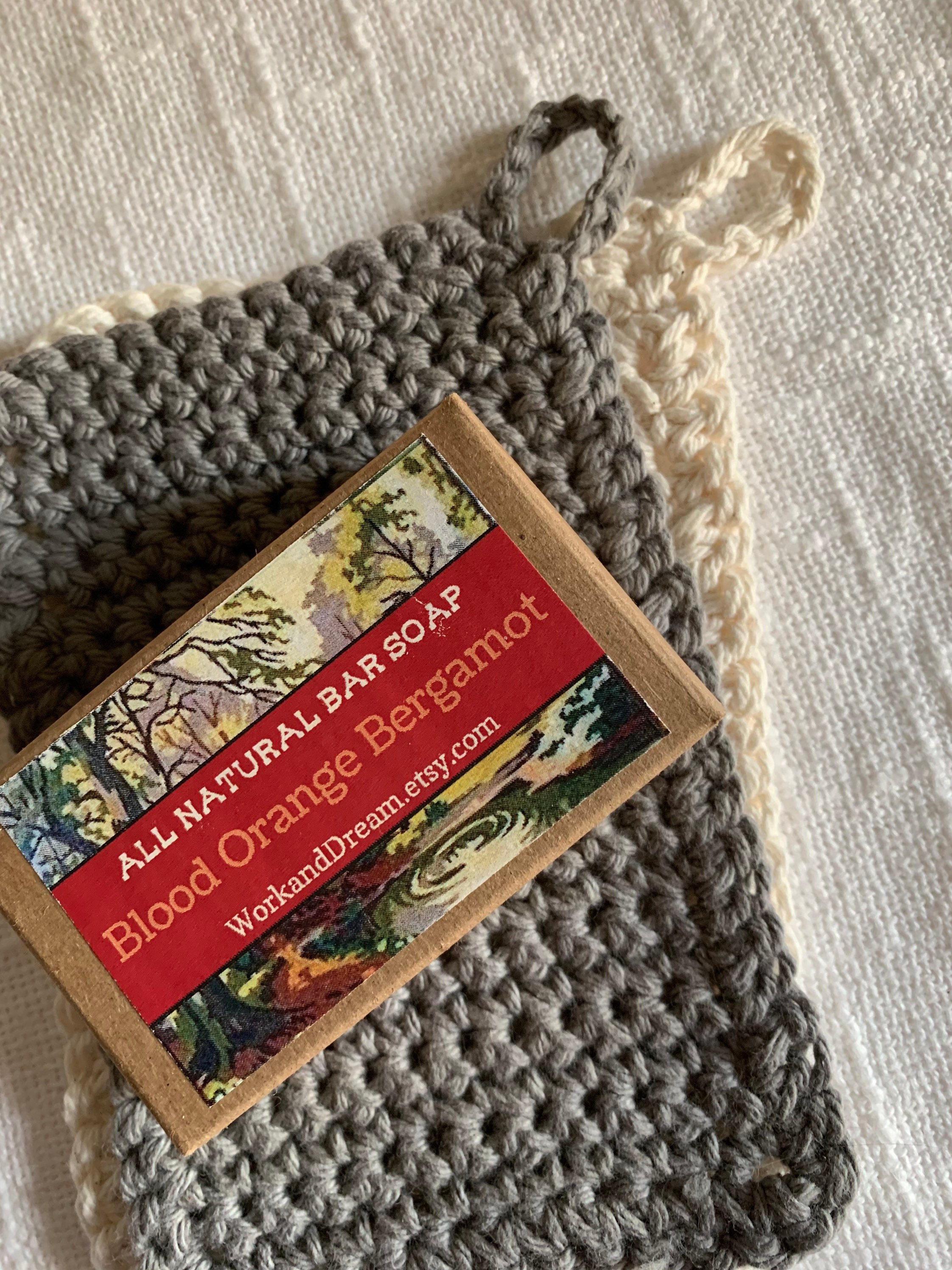 Two Cotton Washcloths and Bar Soap Gift Set Handmade All Etsy