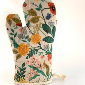 Thick Canvas Oven Mitt, Rifle Paper co, Flower Oven Mitt