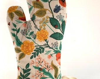 Thick Canvas Oven Mitt, Rifle Paper co, Flower Oven Mitt