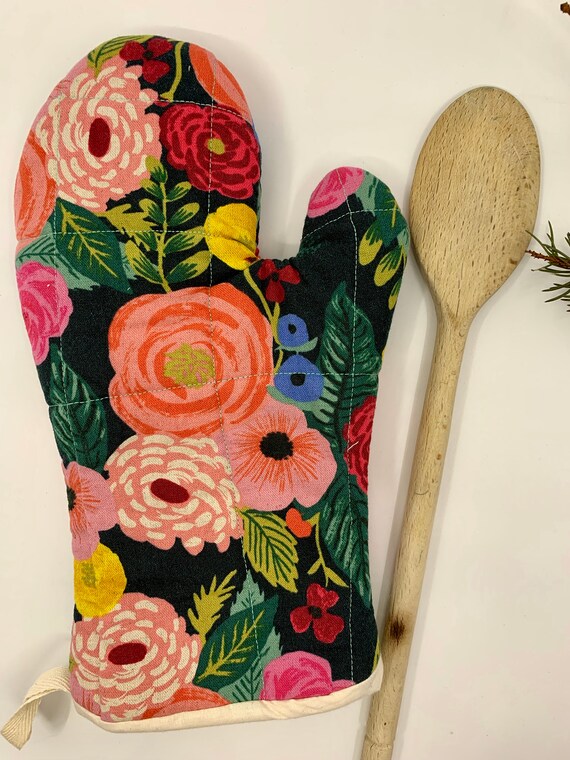 Oven Mitt Flower Oven Mitt Thick Oven Glove Cute Oven Mitt Etsy