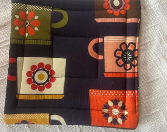 Colorful Retro Potholder Set, Unique Kitchen Decor, Gift for the Chef, Groovy Trivets