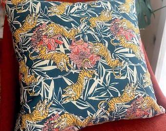 Bengal Tiger Pillow Cover: Abstract Jungle Print, Modern Throw Pillow