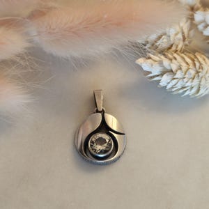 Karl Laine Finland Sterling Silver Rock Crystal Pendant Finnfeelings Modernist silver pendant vintage Scandinavian jewelry Gift Idea