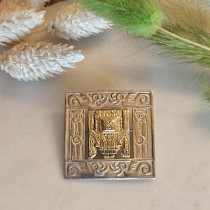 Graziosa spilla vintage in argento, spilla peruviana degli anni '80, contrassegnata con spilla tribale peruviana, idea regalo per gioielli vintage, regalo per lei