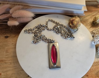 Beautiful designer necklace brutalist design Nordic jewelry gift idea Jorgen Jensen Pewter Denmark