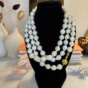 Vintage Necklace Rare Pearl Necklace Gold Pearl Necklace with gold 750 clasp Vintage Jewelry Gift Idea Present for Her
