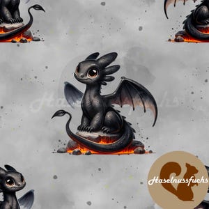 Stoffmuster, Pattern Design „Süßer Drache“ Nahtlosmuster Textildruck